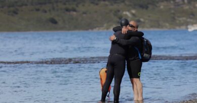 Marcelo Stancanelli logró un doble cruce a nado en el Beagle
